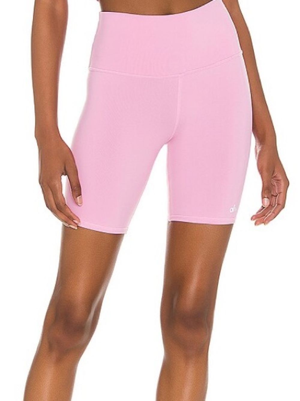 Alo Yoga 7" High-Waist Biker Short in Parisian pink